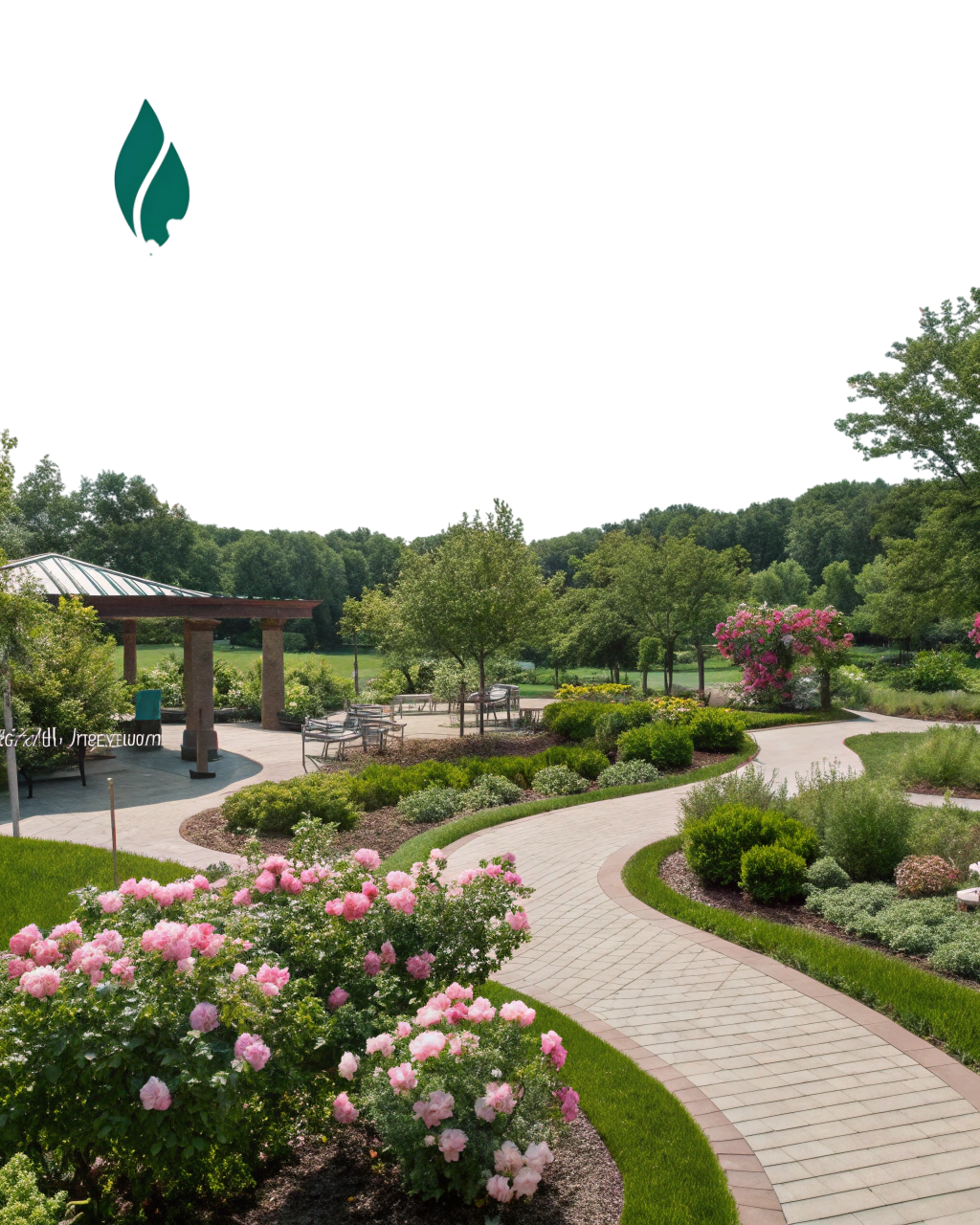 Create a serene and inviting image for a senior care center website, featuring a warm and welcoming environment. Include elements like a peaceful garden with blooming flowers, comfortable seating areas, and peaceful pathways. The overall color scheme should evoke a sense of calmness and support, reflecting the essence of care and community without any people present.
Do not include any text, writing, numbers, letters, symbols, logos, or anything that looks like text. The image must be completely free of typographic elements or text-like decorations.